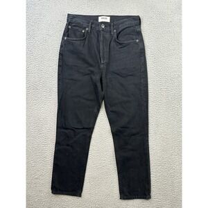 AGOLDE Riley High Rise Straight Crop Jeans Size 25 Black Button Fly A058-1604